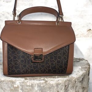 Calvin Klein Brown and Black Shoulder Bag